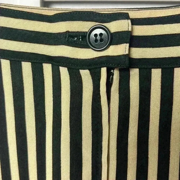 Salvatore Ferragamo Striped Pencil Skirt Size 8 Black & Beige - Picture 6 of 10